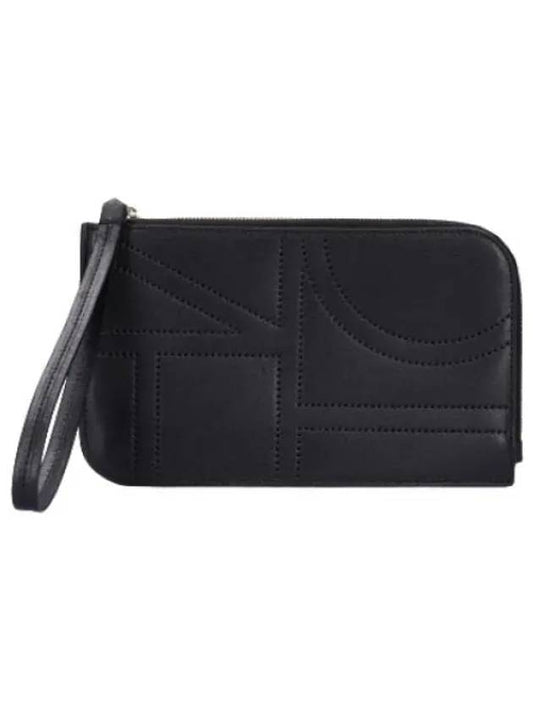 Monogram Leather Wristlet Pouch Black Bag - TOTEME - BALAAN 1