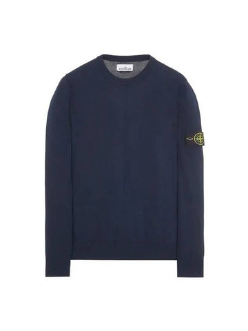 Logo Patch Knit Top Navy - STONE ISLAND - BALAAN 1