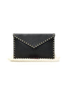 Women s Valentino 2W2P0P56VSH0NO Black Stampa Alce Calfskin Gold Rockstud Envelope Pouch Clutch gt Gangbuk used luxury goods - VALENTINO - BALAAN 3