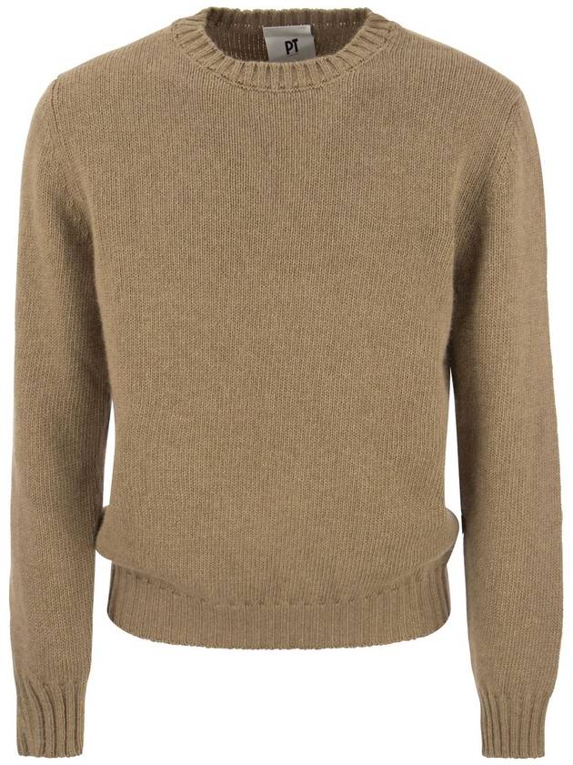 Crew-neck pullover in wool and Angora blend - PT TORINO - BALAAN 1