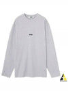 Micro Logo Print Long Sleeve T-Shirt Grey - MSGM - BALAAN 2