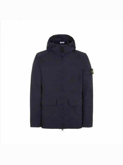 Batavia Garment Dyed Nylon Cotton Hooded Jacket Navy - STONE ISLAND - BALAAN 2