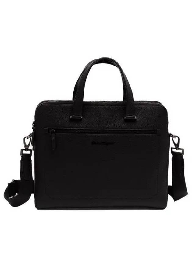 Double Pocket Zipper Briefcase Black - SALVATORE FERRAGAMO - BALAAN 2