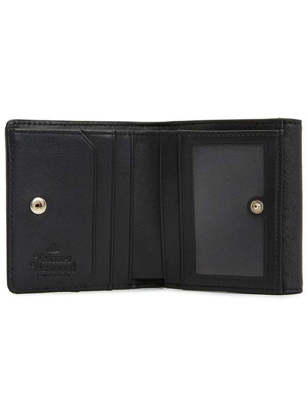 ORB Logo Plaque Half Wallet Black - VIVIENNE WESTWOOD - BALAAN 6