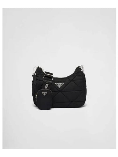 Triangle Logo Re-nylon Paddde Hobo Cross Bag Black - PRADA - BALAAN 2