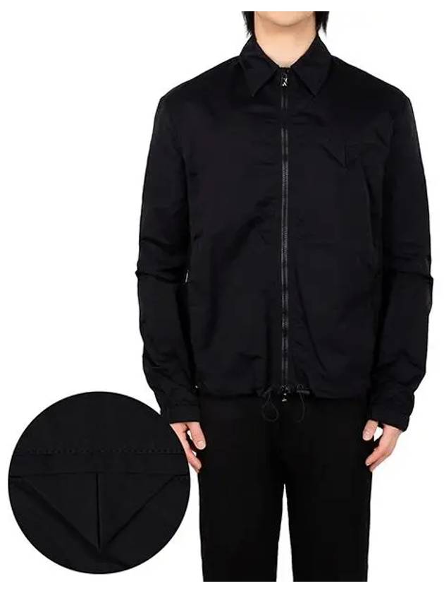 Triangle Pocket Nylon Zip Up Jacket Black - BOTTEGA VENETA - BALAAN 5