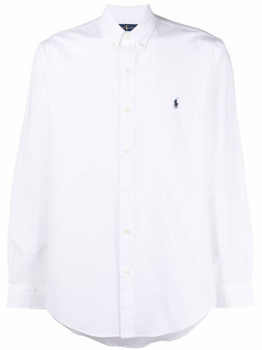 Embroidered Pony Logo Long Sleeve Shirt White - POLO RALPH LAUREN - BALAAN 1