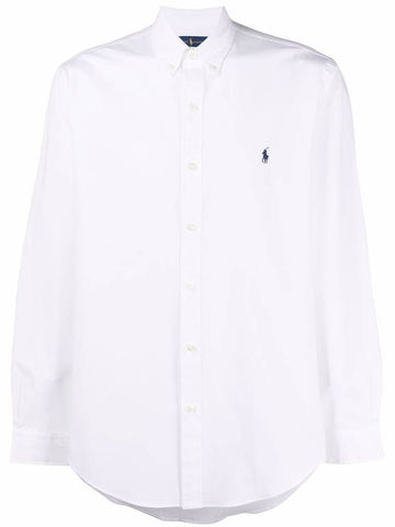 Embroidered Pony Logo Long Sleeve Shirt White - POLO RALPH LAUREN - BALAAN 1