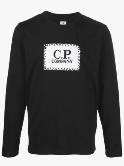 Men's Embroidery Logo Print Long Sleeve T-Shirt Black - CP COMPANY - BALAAN 2