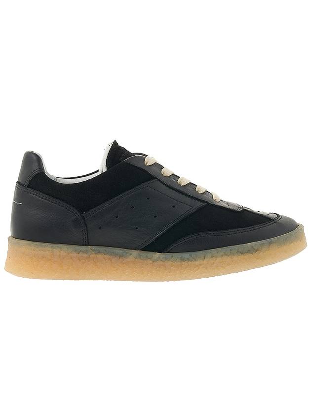 6 Court Suede Leather Low Top Sneakers Black - MAISON MARGIELA - BALAAN 3