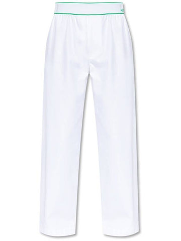 Women's Elastic Cotton Tennis Straight Pants White - BOTTEGA VENETA - BALAAN 1