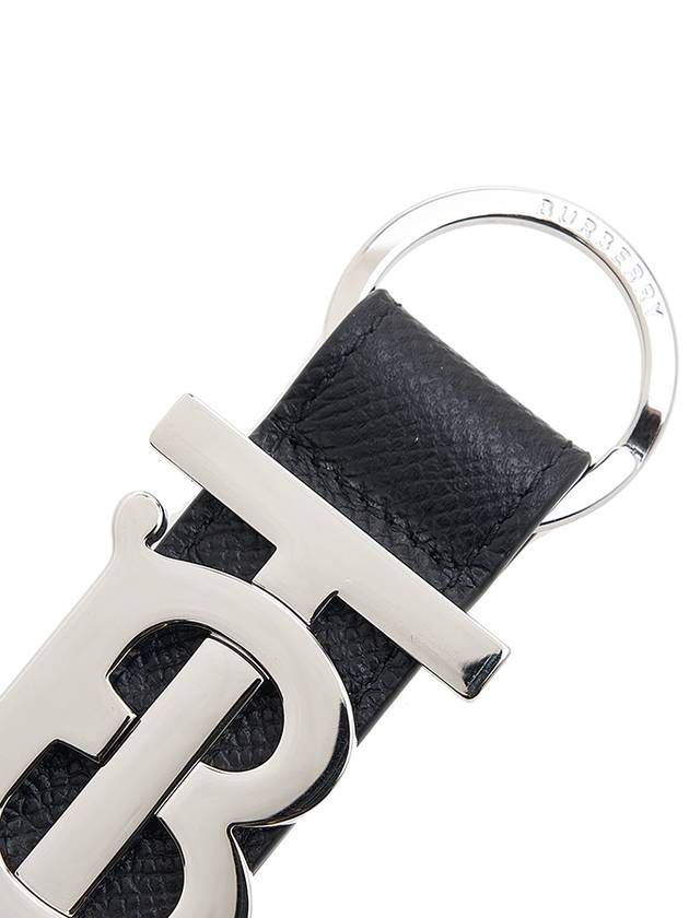 Monogram Motif Grainy Leather Key Holder Black - BURBERRY - BALAAN 5