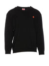 Boke Flower Crest Embroidered Wool Knit Top Black - KENZO - BALAAN 2