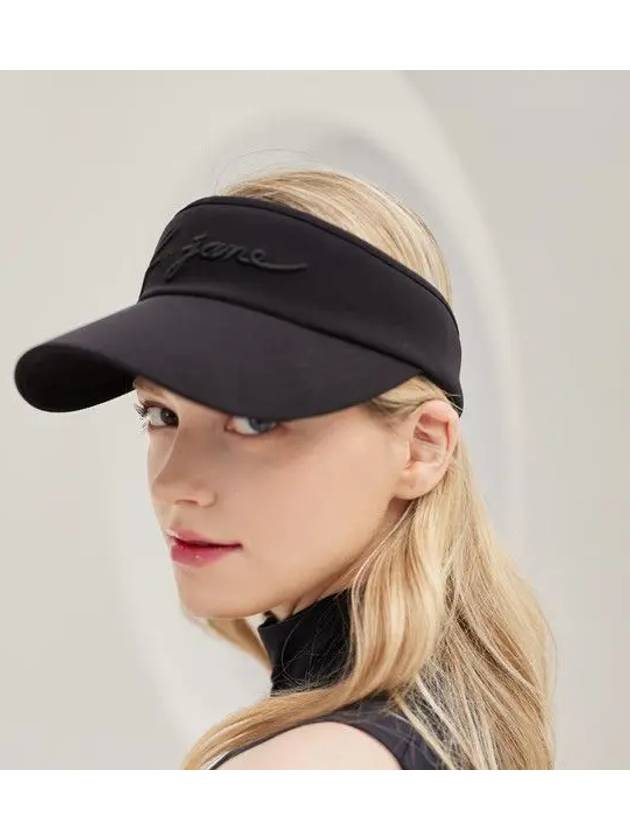 Women s Golf Wear Simple Color Embroidered Sun Cap Black - J JANE - BALAAN 1