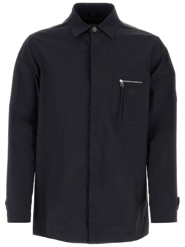 Nylon Long Sleeve Shirt Blue - FENDI - BALAAN 2