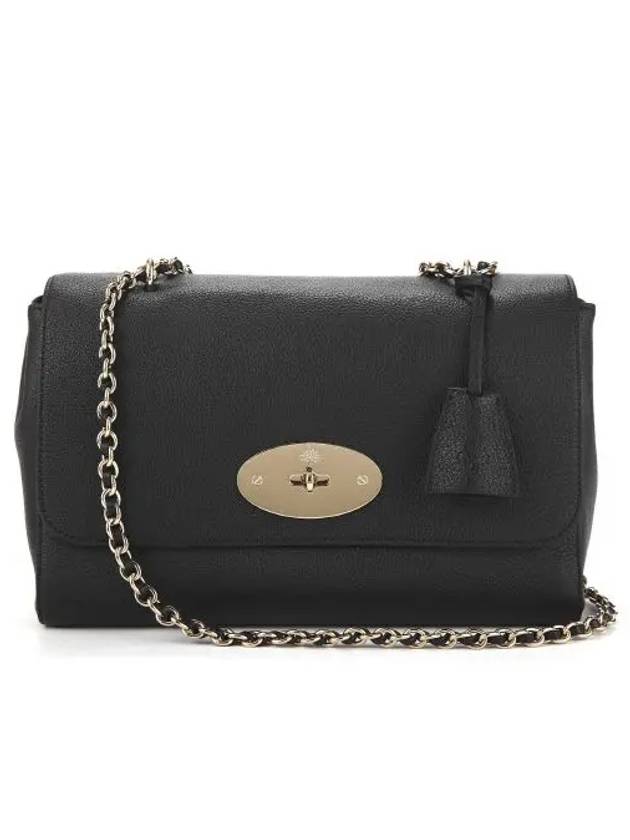 Lily Chain Medium Goat Leather Shoulder Bag Black - MULBERRY - BALAAN 3