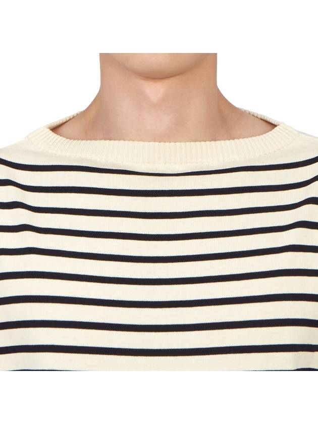 Boatman Striped Short Sleeve Knit Top Blue Ivory - ANDERSEN-ANDERSEN - BALAAN 7