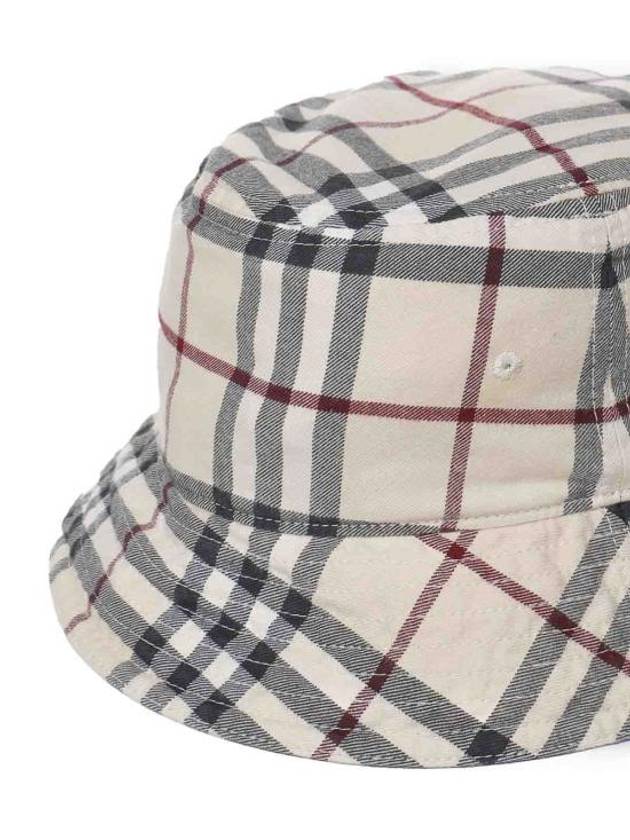 Stone Check Cotton Bucket Hat Beige - BURBERRY - BALAAN 5