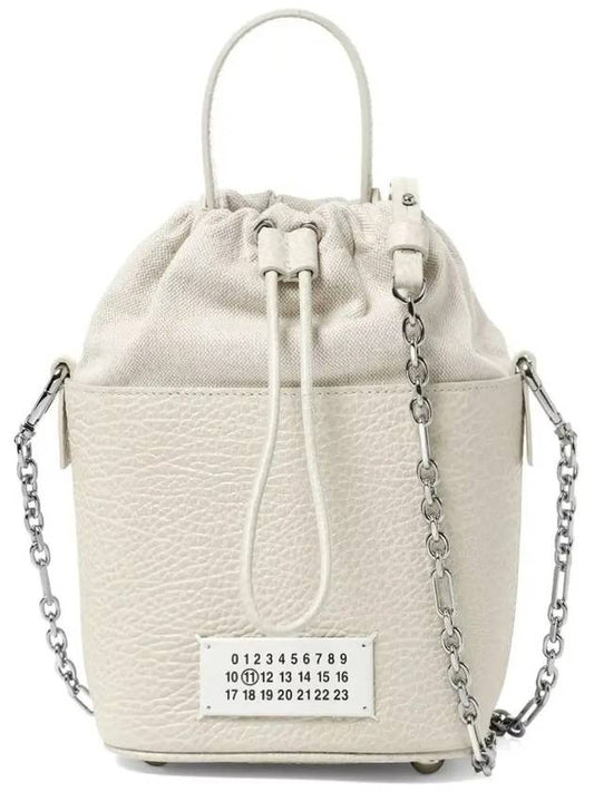 5AC Number Logo Texture Leather Bucket Bag Grey - MAISON MARGIELA - BALAAN 2