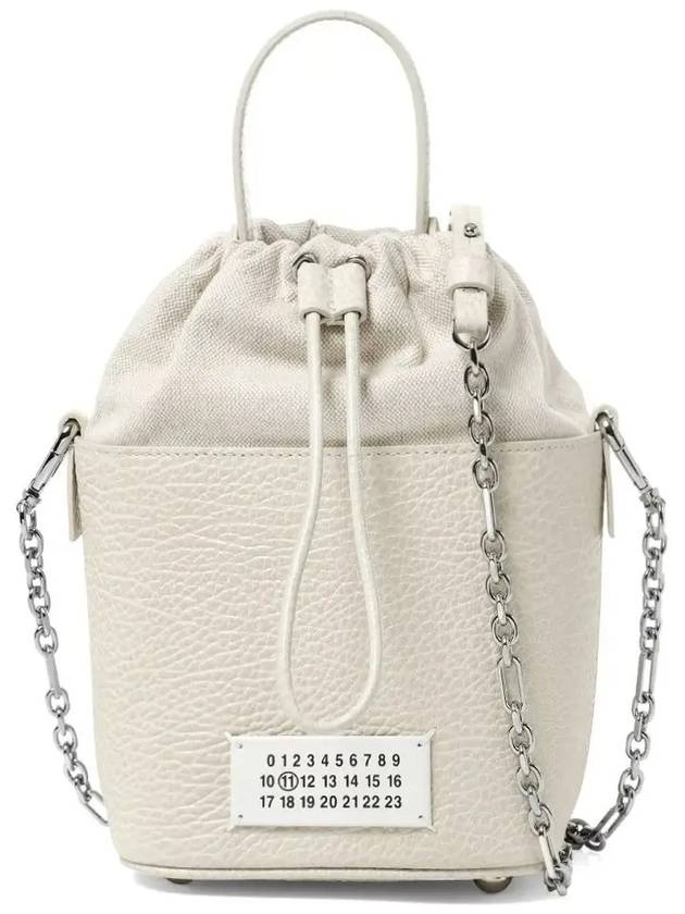 5AC Number Logo Texture Leather Bucket Bag Grey - MAISON MARGIELA - BALAAN 2