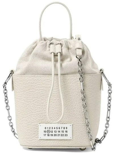 5AC Number Logo Texture Leather Bucket Bag Grey - MAISON MARGIELA - BALAAN 2