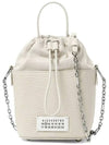 5AC Number Logo Texture Leather Bucket Bag Grey - MAISON MARGIELA - BALAAN 3