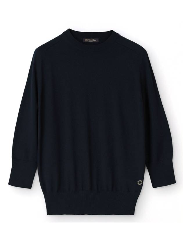 Round Neck Cashmere Knit Top Black - LORO PIANA - BALAAN 1