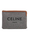 Women's Logo Pouch Bag Grey - CELINE - BALAAN 1