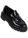 Triangle Logo Leather Loafers Black - PRADA - BALAAN 2