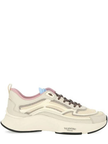 Logo Print Lace-Up Low Top Sneakers White - VALENTINO - BALAAN 1