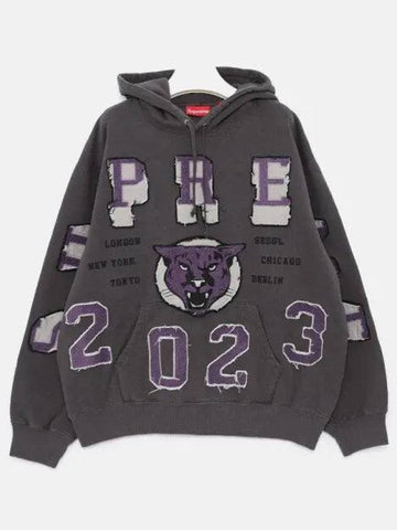 2023 Patch Washed Panther Sweatshirt Men s Hoodie FW23SW63 BLACK 1040321 - SUPREME - BALAAN 1