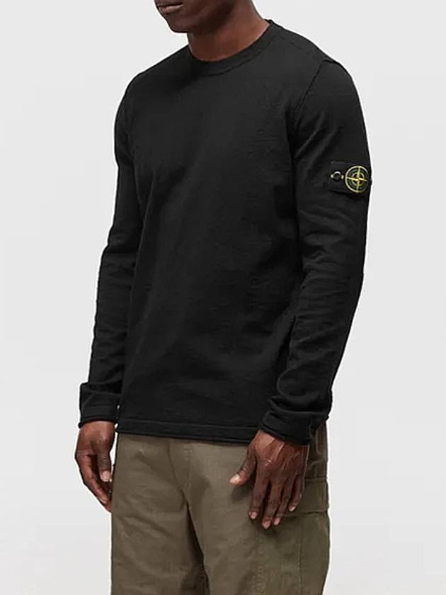 Wappen Patch Crew Neck Knit Top Black - STONE ISLAND - BALAAN 5