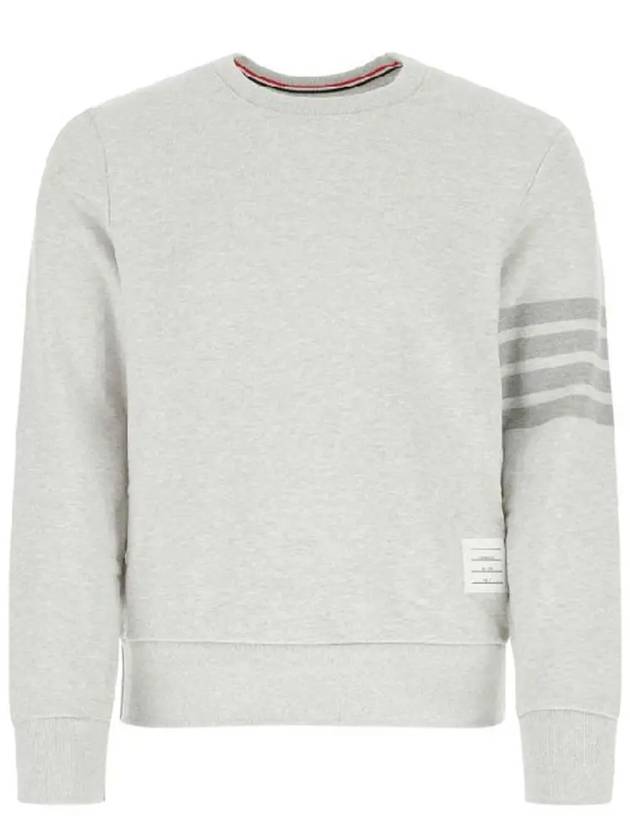 Classic Loopback Terry Tonal 4-Bar Relaxed Fit Crewneck Sweatshirt Pale Grey - THOM BROWNE - BALAAN 3