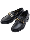 Women's Logo Symbol Leather Loafer Black - GUCCI - BALAAN.