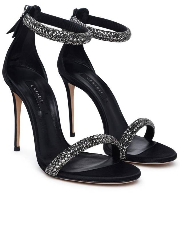 Casadei 'Scarlet Stratosphere' Black Satin Sandals - CASADEI - BALAAN 2