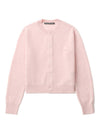 Face Logo Wool Cardigan Pink Women s - ACNE STUDIOS - BALAAN 1