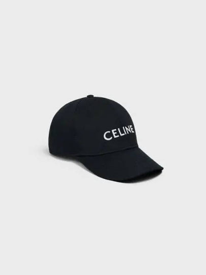 Embroidered Logo Cotton Ball Cap Black - CELINE - BALAAN 2