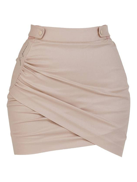 Golf Wear Tulip Line Shirring Skirt Beige - J JANE - BALAAN 2