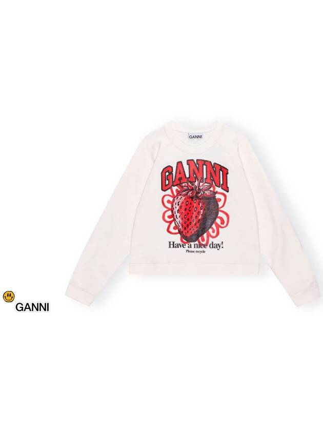 Isoli Raglan Strawberry Sweatshirt Vanilla Ice - GANNI - BALAAN 3