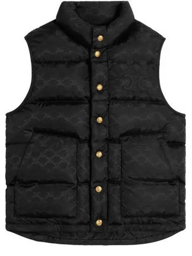 24 Quilted Blouson Jacket in Nylon 2W987795W 38NO Triomphe Patch Down Vest - CELINE - BALAAN 1