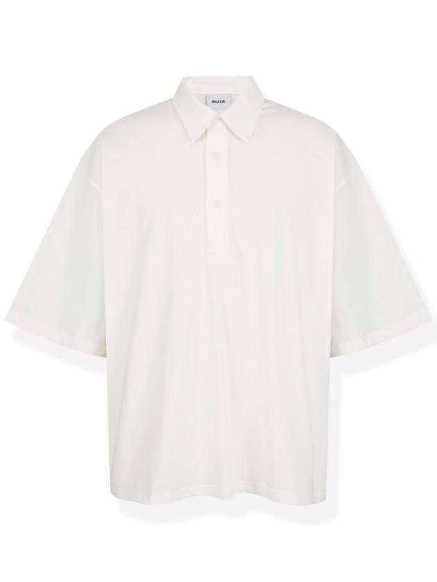 Oversized pin tuck collar t-shirt_off white - NUAKLE - BALAAN 1