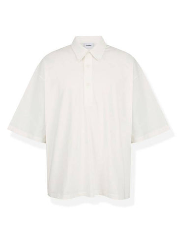 Oversized pin tuck collar t-shirt_off white - NUAKLE - BALAAN 1
