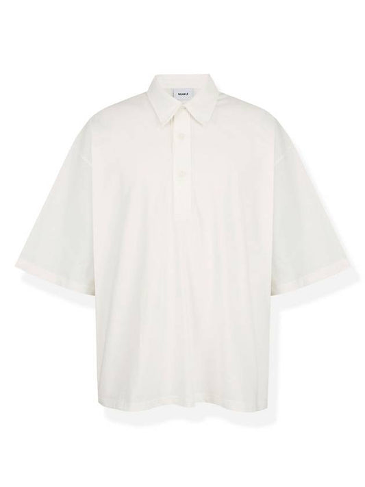 Oversized pin tuck collar t-shirt_off white - NUAKLE - BALAAN 1