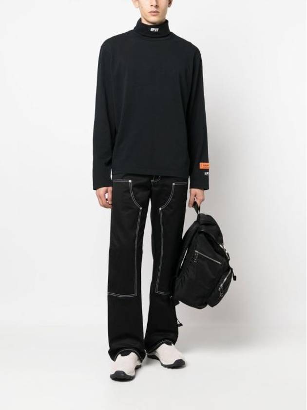 HPNY Logo Embroidered Turtleneck Black - HERON PRESTON - BALAAN 4