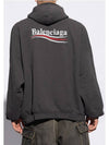 Embroidered Logo Cotton Hoodie Grey - BALENCIAGA - BALAAN 2