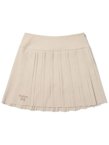 Autumn Classic Pleated Skirt BEIGE WOMAN - MALBON GOLF - BALAAN 1