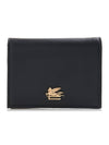 Women's Pegasus Logo Half Wallet Black - ETRO - BALAAN 1