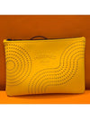 Clutch Neovein Flat Case Wave Yellow Medium - HERMES - BALAAN 3