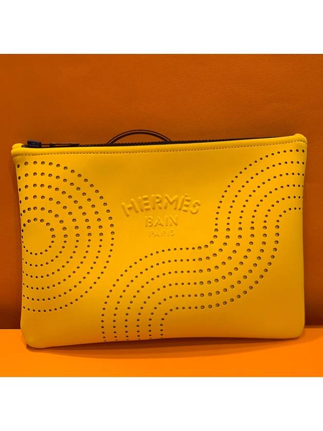 Clutch Neovein Flat Case Wave Yellow Medium - HERMES - BALAAN 3