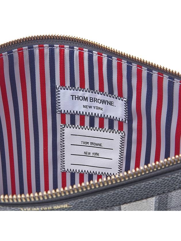 Madras 4 Bar Stripe Clutch Bag Grey - THOM BROWNE - BALAAN 10